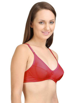 Bodycare - Perfect Coverage Bra In Wine-Coral-Red Color (Pack of 3)