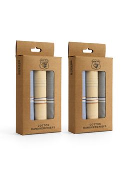 ROYAL SON - Mens Premium Cotton Casual Multi-Color Stripes Handkerchief-Pack of 6