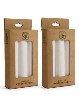 ROYAL SON - Mens Premium Cotton Fabric White Handkerchief-Pack of 6