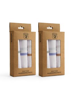 ROYAL SON - Mens Premium Cotton Casual White Handkerchief-Pack of 6