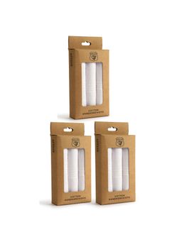 ROYAL SON - Mens Casual Premium White Cotton Handkerchief-Pack 0f 9