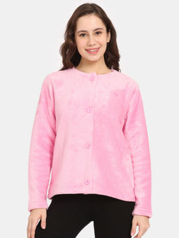 Zivame - Rosaline Minky Plush Knit Poly Cardigan - Candy Pink