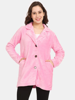 Zivame - Rosaline Minky Plush Knit Poly Jacket - Candy Pink