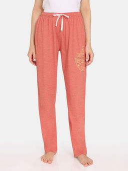 Zivame - Rosaline Joy Sticks Knit Cotton Pyjama - Burnt Sienna