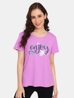 Zivame - Rosaline Mystic Town Knit Cotton Top - Crocus