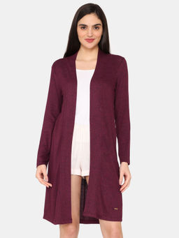 Zivame - Light Jaspe Knit Poly Shrug - Windsor Wine