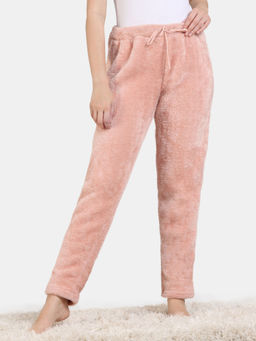 Zivame - Fancy Fur Knit Poly Loungewear Bottom - Dusty Pink