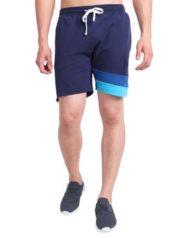 AM SWAN - Premium Cotton Colorblock Shorts In Multicolor