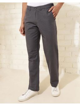 Fabindia - Grey Cotton Full Length Regular Trousers