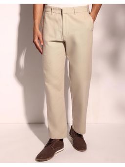 Fabindia - Cotton Full Length Regular Beige Trousers