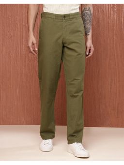 Fabindia - Cotton Comfort Fit Regular Olive Trousers