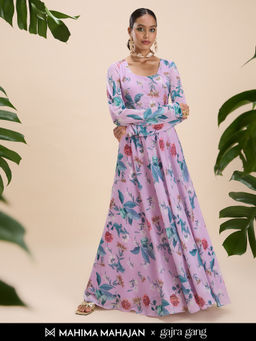 Gajra Gang - Mahima Mahajan Lavender Extra Long Sleeve Maxi Dress GGDRS29