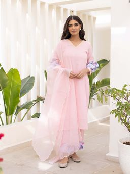 Bud & Tulip - Womens Cotton Printed Pink Chandani Suit