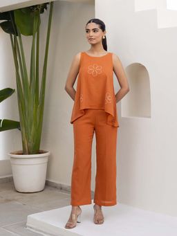 Bud & Tulip - Womens Cotton Floral Rust Ena Co-Ord Set