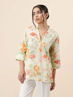 Celery - Womens Cotton Floral Multi-Color Kurti