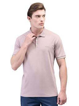 WOODLAND - Mens Mauve Solid Polo Neck T-Shirt