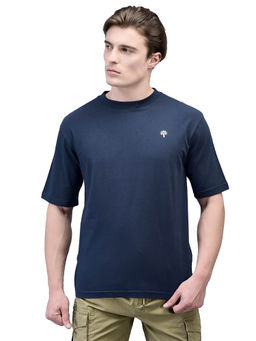 WOODLAND - Mens Navy Blue Solid T-Shirt