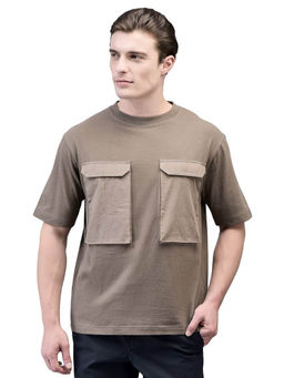 WOODLAND - Mens Olive Solid T-Shirt