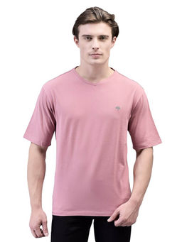 WOODLAND - Mens Pink Solid V Neck T-Shirt