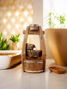 The Better Home - Polyresin Water Fountain with LED Lights