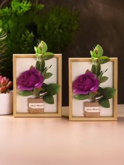The Better Home - Artificial Rose Flower Plant with Pot (Pack of 2)
