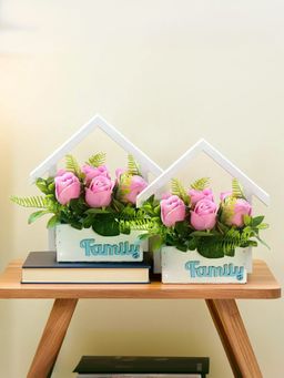 The Better Home - Artificial Flowers Light Pink Roses (Pack of 2)