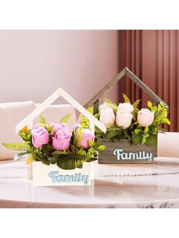 The Better Home - Artificial Flowers Pink Roses (Pack of 2)