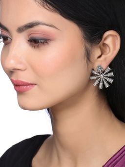 VIRAASI - Peacock Design Oxidised Stud Earrings for Women and Girls