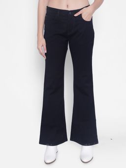 CRIMSOUNE CLUB - Womens Navy Blue Bootcut Jeans