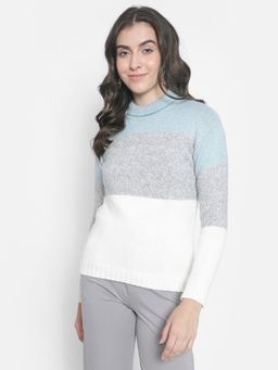 CRIMSOUNE CLUB - Womens Multi-color Colour Blocked Sweater