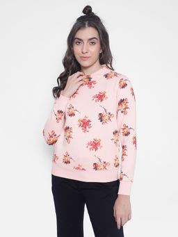 CRIMSOUNE CLUB - Womens Pink Floral Sweatshirt
