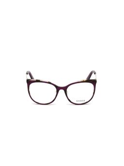 Guess - Eyewear for Women with Shiny Purple Demi Crystal Pink Brown Acetate Frame (53)