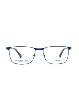 Guess - Eyewear for Men with Shiny Blue Stainless Steel Frame (55)