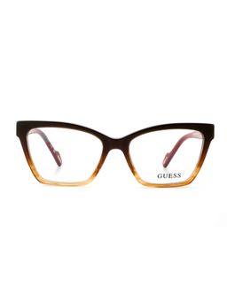 Guess - Eyewear for Women with Shiny Dark Brown-Crystal Light Brown Acetate Frame (52)