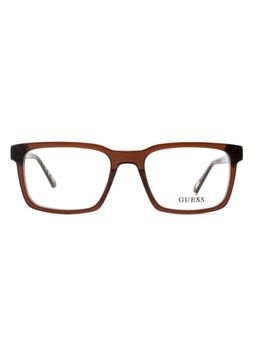 Guess - Eyewear for Men with Shiny Crystal Dark Brown Acetate Frame (54)