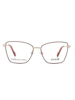 Guess - Eyewear for Women with Shiny Light Gold-Red Stainless Steel Frame (54)