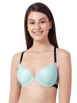 Shyaway - Susie Demi-Coverage Under wired Front Open Pushup Padded Bra - Green