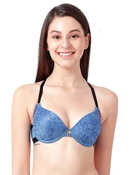 Shyaway - Susie Demi-Coverage Under wired Front Open Pushup Padded Bra - Blue
