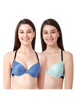 Shyaway - Susie Demi-Coverage Under wired Front Open Pushup Padded Bra - Multi-Color (Pack of 2)