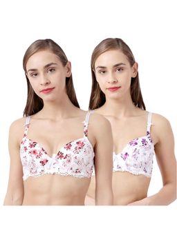 Shyaway - Susie Demi-Coverage Floral Print Lace Everyday Padded Bra - Multi-Color (Pack of 2)