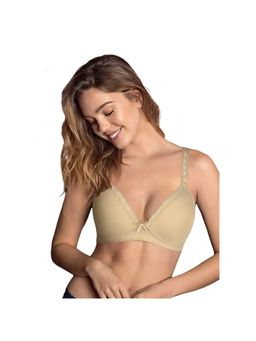 Shyaway - Taabu Full Coverage Wirefree Lace Strap Everyday Padded Bra- Skin