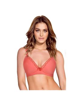 Shyaway - Taabu Full Coverage Wirefree Lace Strap Everyday Padded Bra- Pink