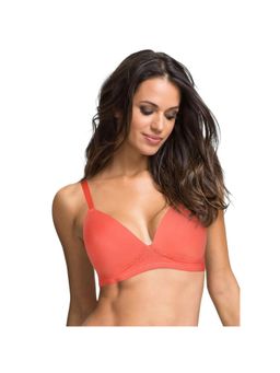 Shyaway - Taabu Full Coverage Wirefree Lace Trim Everyday Padded Bra- Pink