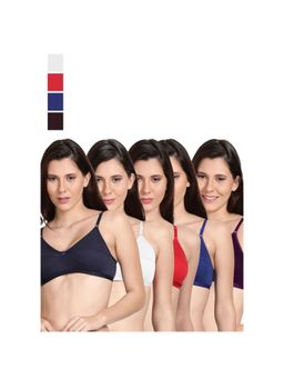Shyaway - Shyle Non Padded Seamed Everyday Bra Multicolour (Pack of 5)