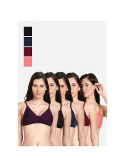 Shyaway - Shyle Non Padded Seamed Everyday Bra Multicolour (Pack of 5)