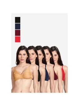 Shyaway - Shyle Non Padded Seamed Everyday Bra Multicolour (Pack of 5)