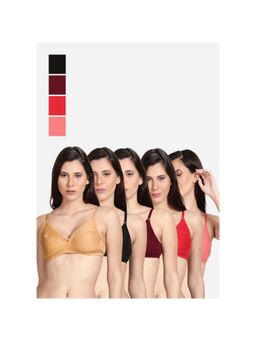Shyaway - Shyle Non Padded Seamed Everyday Bra Multicolour (Pack of 5)
