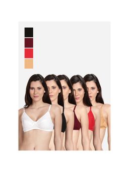 Shyaway - Shyle Non Padded Seamed Everyday Bra Multicolour (Pack of 5)