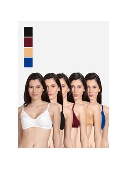 Shyaway - Shyle Non Padded Seamed Everyday Bra Multicolour (Pack of 5)