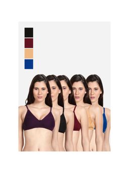 Shyaway - Shyle Non Padded Seamed Everyday Bra Multicolour (Pack of 5)
